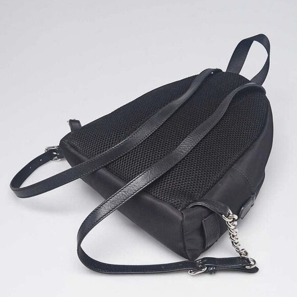 Fendi Black Nylon and Shearling Mini Backpack Bag - Picture 3 of 11
